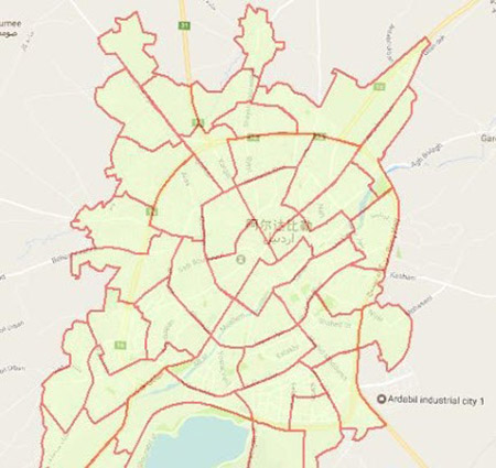 دانلود نقشه GIS ناحیه های شهری مشهد